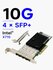 10G сетевая карта PCIe, 4SFP+, Intel X710, серверный LAN адаптер ORIENT XWT-INT7...