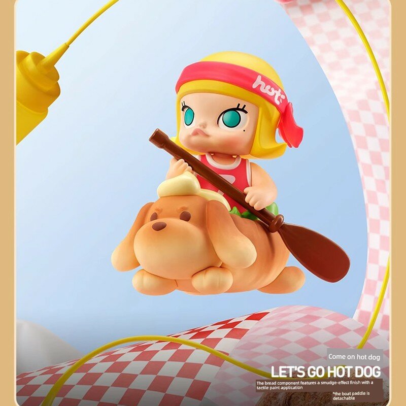 POP MART MOLLY Bread Head Series Фигурка Энергичный Хот-Дог, коллекционная игрушка