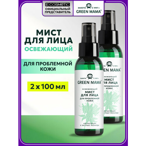 фото Мист для лица и тела green mama освежающий с экстрактом монарды 100 мл - 2 шт