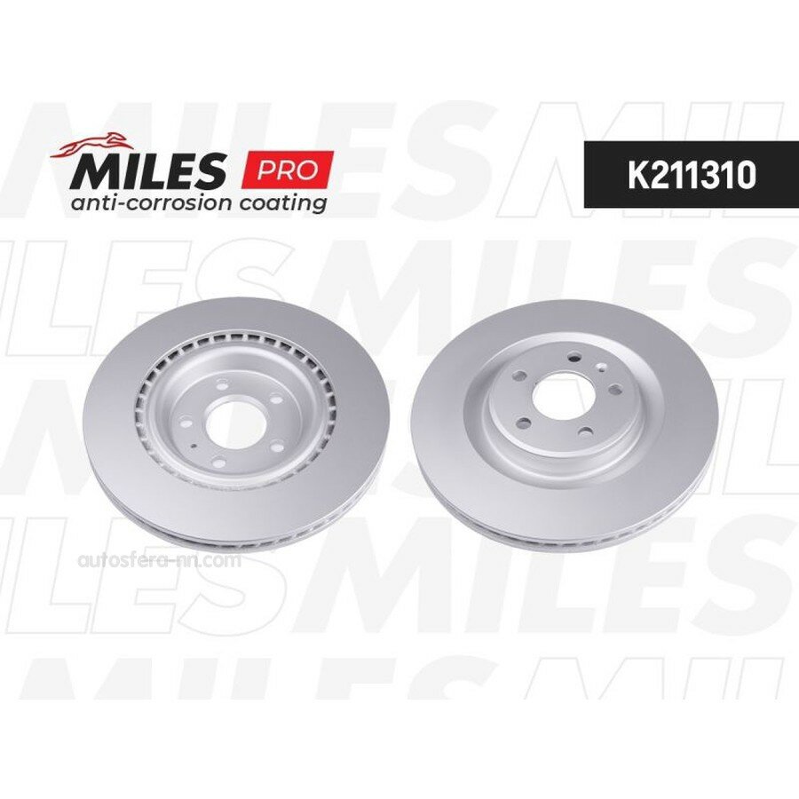 MILES K211310 Диск тормозной AUDI A4/A5 07-/A6/A7/A8 10-/Q5 зад. вент. D 330мм. (с покрытием) PRO