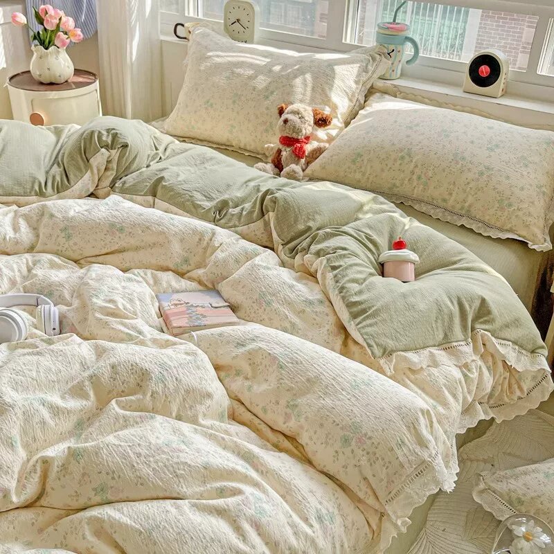 Комплект постельного белья Dreamland: роскошный кремовый стиль, высококачественный, из чистого хлопка, двухслойная