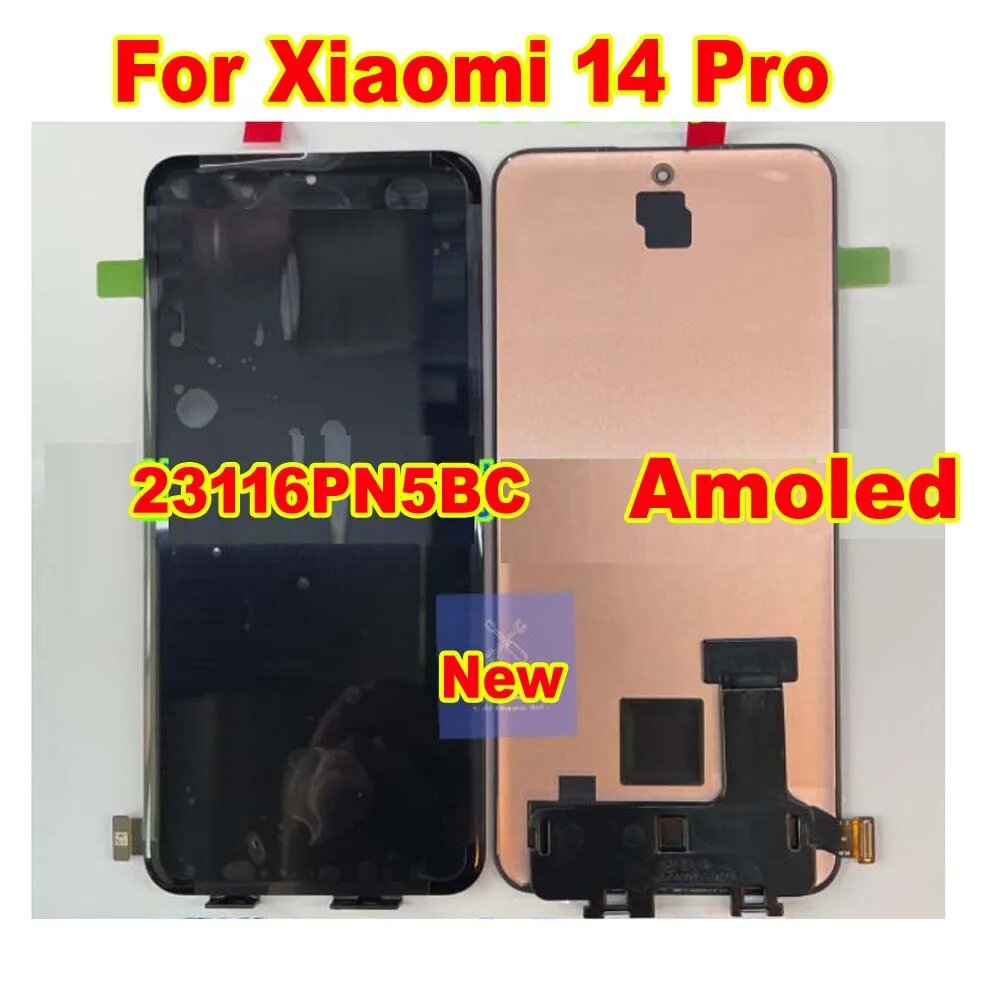 Лучший оригинальный AMOLED для Xiaomi 14 Pro 23116PN5BC ЖК-дисплей, сенсорная панель, дигитайзер экрана в сборе, датчик телефона Pantalla 14pro