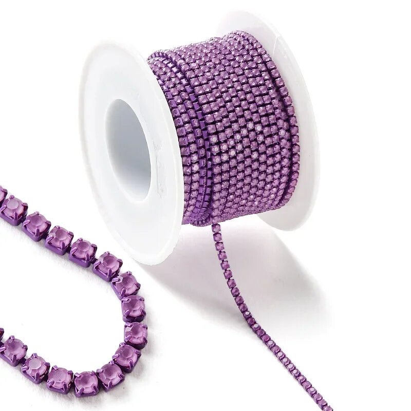 Стразы сиреневые Neon Purple, SS6, 10 ярдов