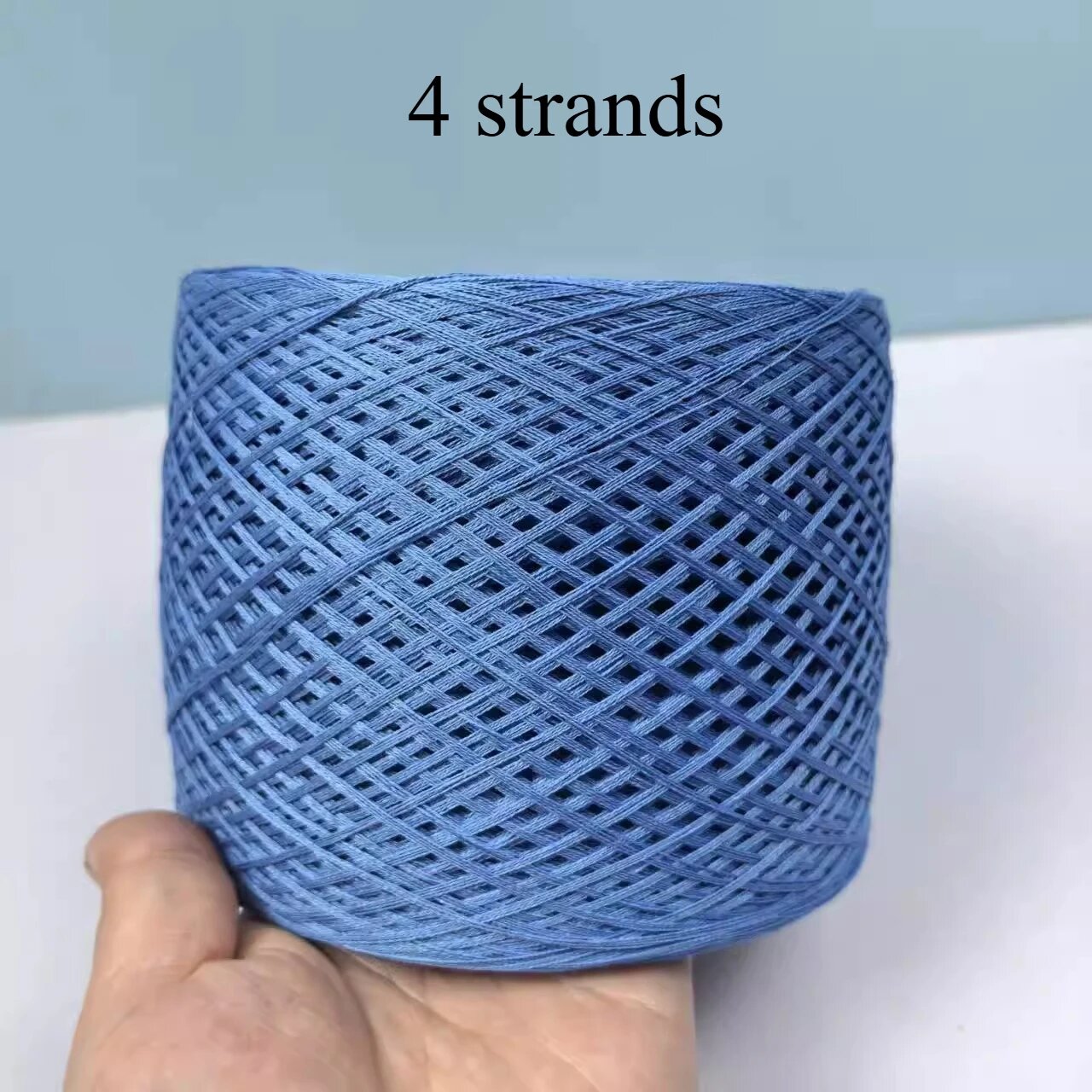 Синяя хлопковая пряжа 4 нити, sky blue-250g