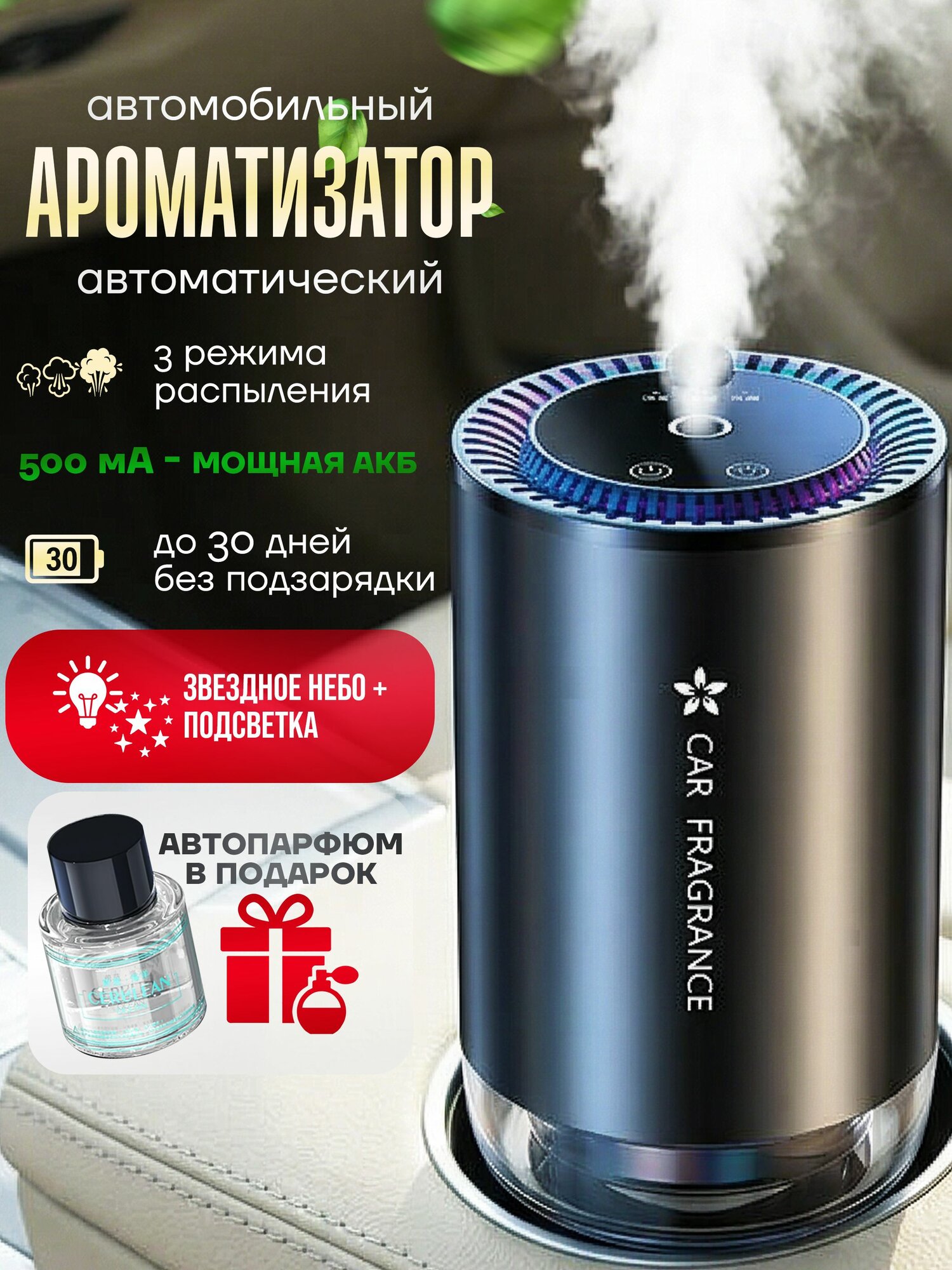 Ароматизатор для автомобиля автоматический. Аромат "Океан".