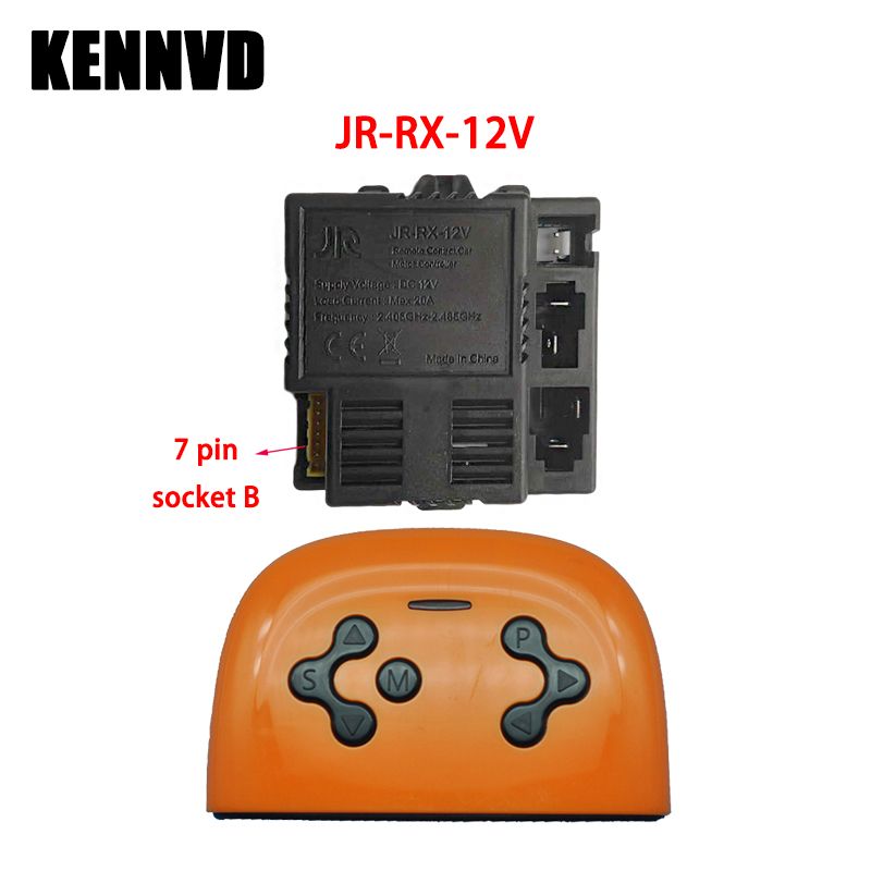 JR-RX-12V 2.4G Четырехугольная розетка Bluetooth Детский электромобиль Пульт дистанционного управления и приемник Комплект автомобильных аксессуаров