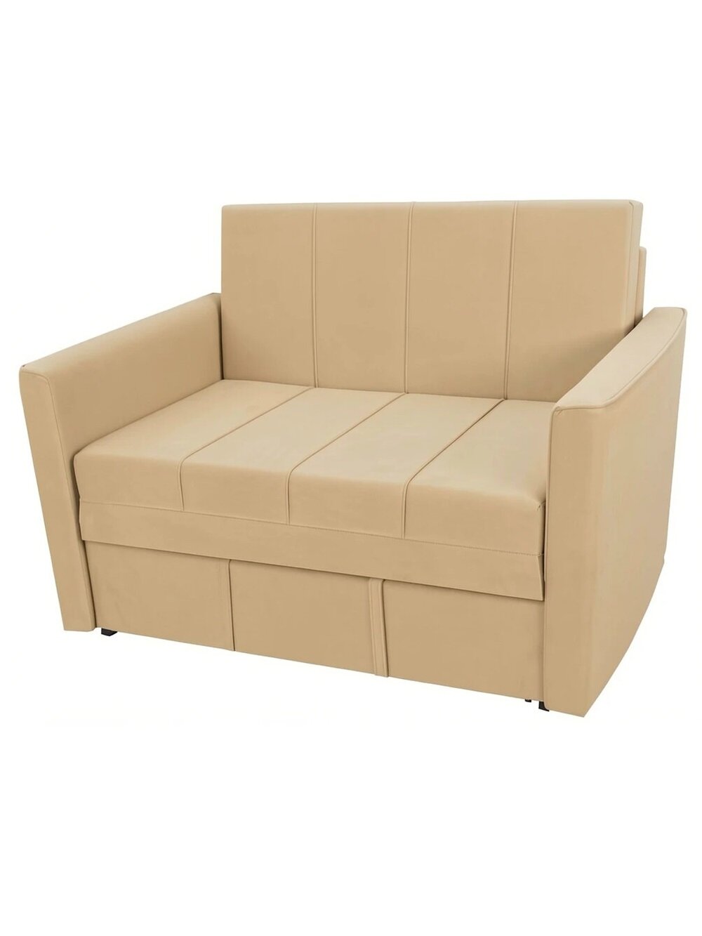 Диван-кровать StylChairs Сёма, обивка велюр, ширина 120/124 см, цвет бежевый — фото 1