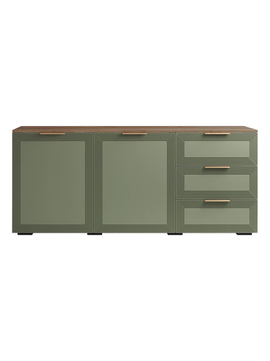 Комод с ящиками и полками для одежды Салерно NEW 11 148 х 46 x 64 см зеленый антик