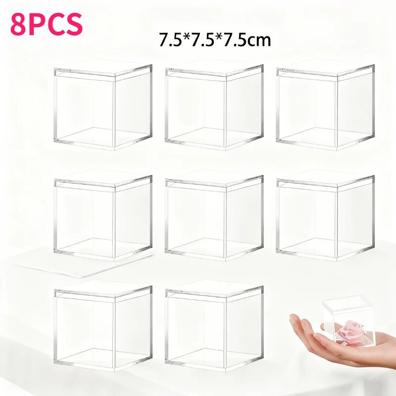 Набор ПГY прозрачных акриловых коробок 7.5CM 8PCS