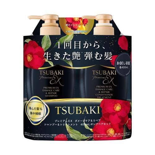 Набор: Шампунь и Кондиционер Tsubaki Premium EX damage care & Repair, диспенсер 400 мл + 400 мл