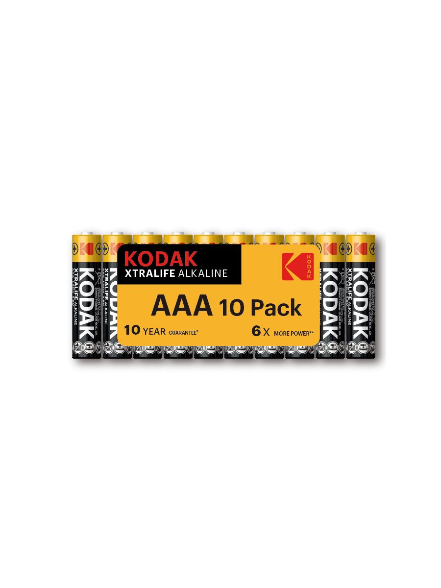 Батарейки мизинчиковые AAA алкалиновые Kodak XTRALIFE щелочные 1,5V LR03, 10 штук