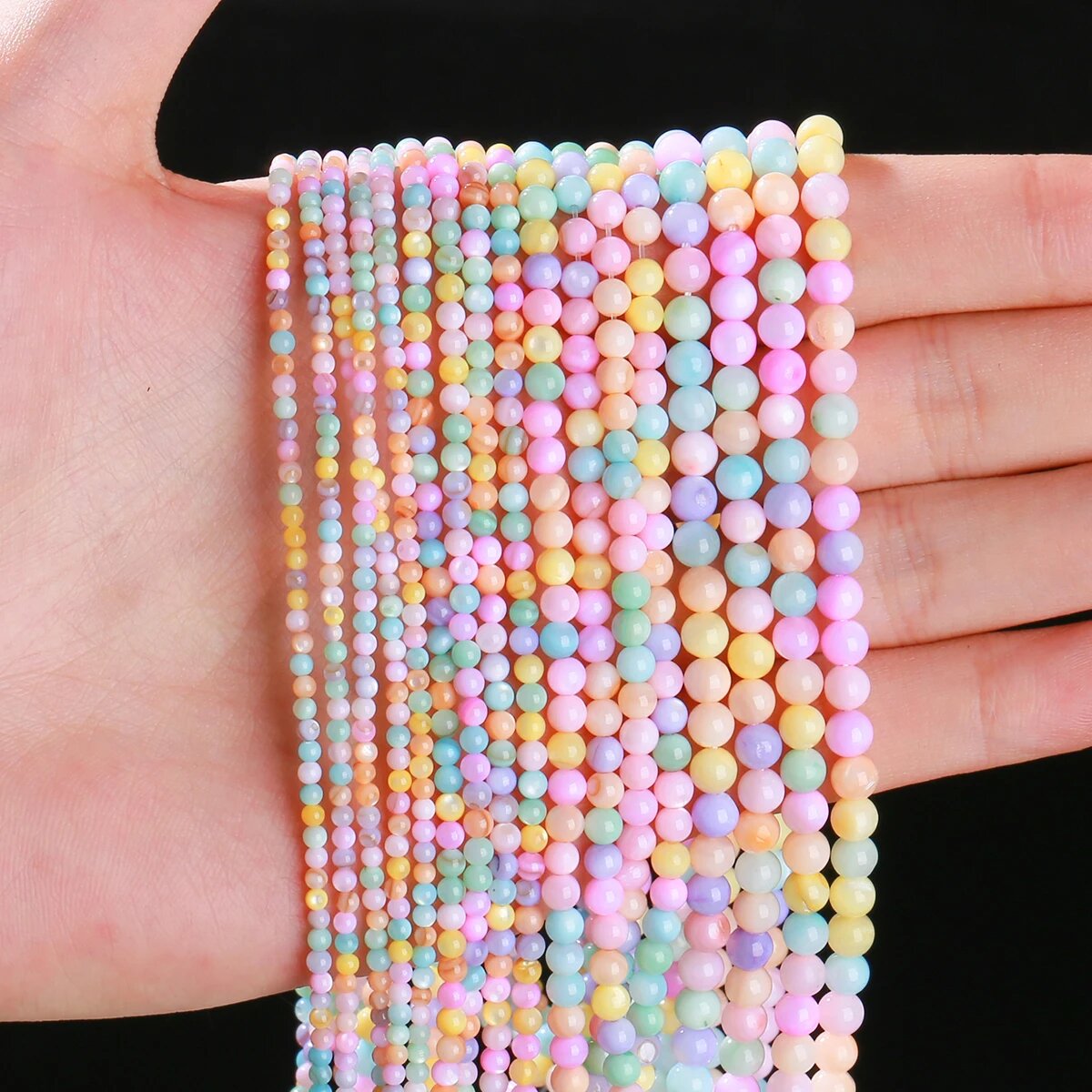 Белые перламутровые бусины 2-4 мм для бижутерии buy bao ji 2mm approx 180pcs, Macaron Shell Bead