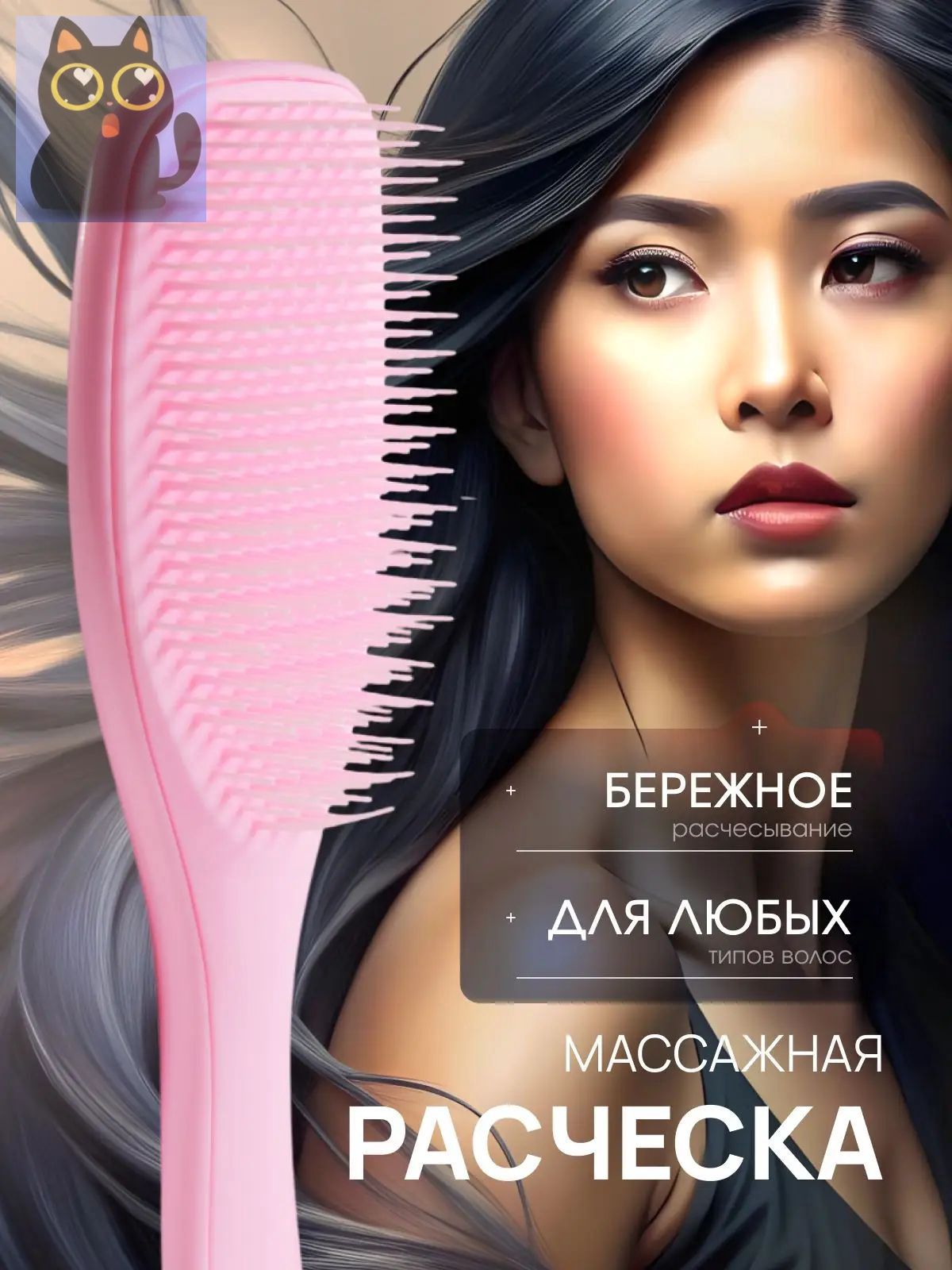 Расческа для волос массажная, щетка для волос