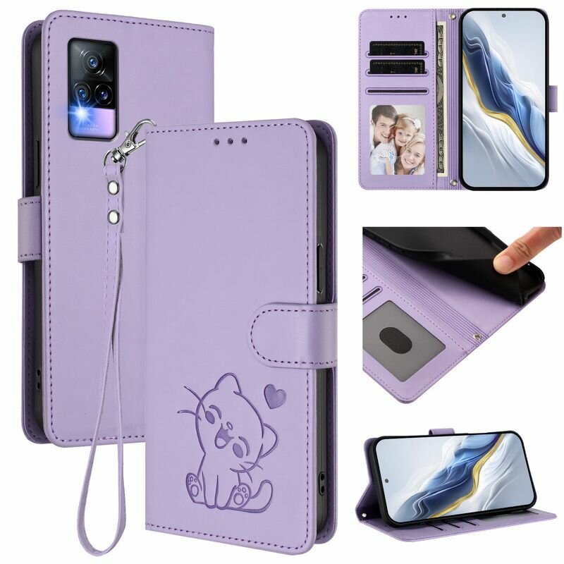 Чехол книжка для Виво В20 и V21E 4G и Y73 2021 ( Vivo V20 и V21E 4G и Y73 2021 ) кожаный с магнитной застежкой, с функцией подставки, коротким шнурком