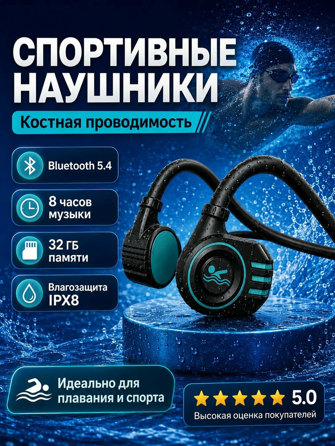 Наушники беспроводные с микрофоном, Bluetooth, USB, черный гарнитура для телефона