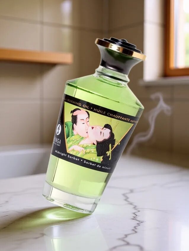 Массажное масло SHUNGA, для тела, интимное, разогревающее, аромат щербета, 100мл