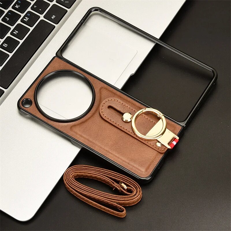 Чехол для OnePlus, открытая кожа, искусственная кожа, задняя Коричневый, brown, For OPPO Find N3