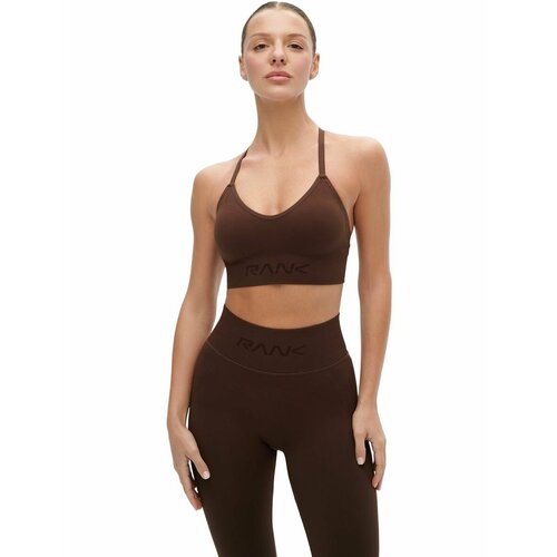 фото Топ спортивный rank seamless bra low, размер xl, коричневый