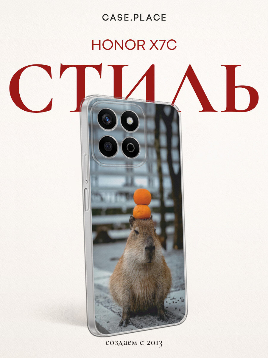 Чехол на Honor X7C / Хонор X7C с принтом Капибара медитирует