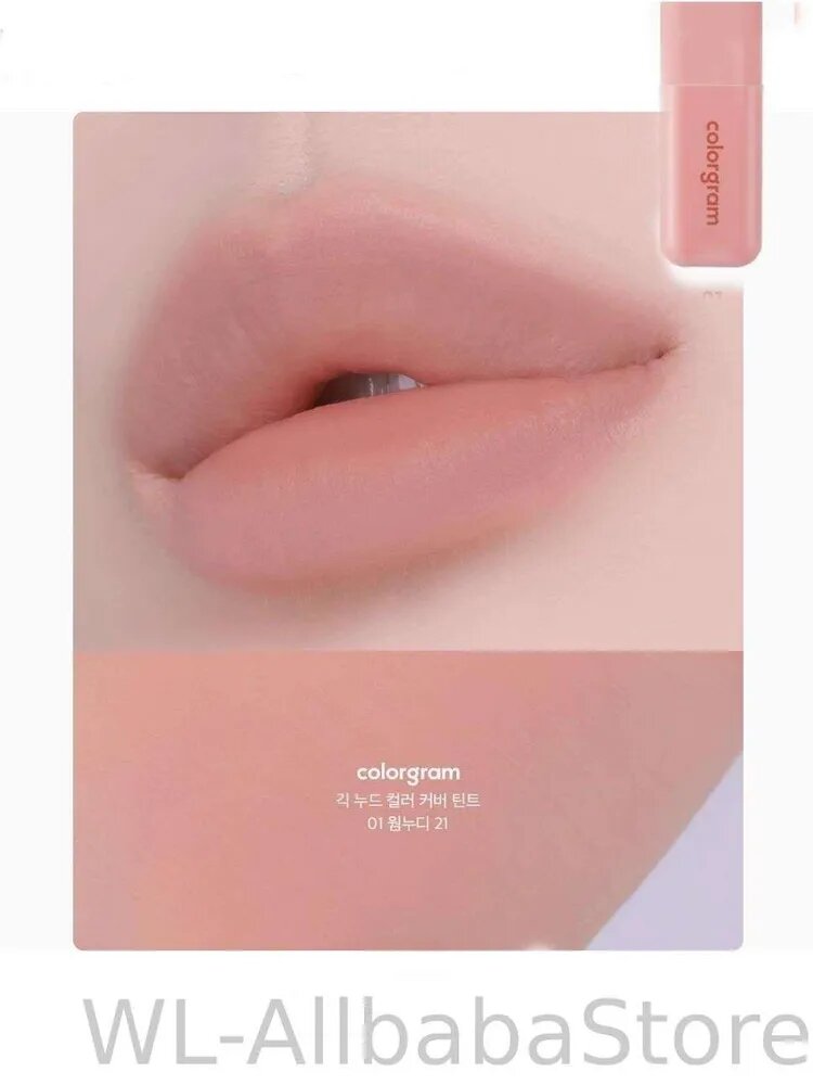 Для губ Colorgram 01 Warm, матовый тинт персиково-розовый оттенок