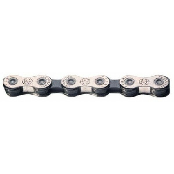 Цепь односкоростная YBN S410-S 1/2" x 1/8" 110, цвет Чёрный/Серебряный, количество звеньев (шт.) 100