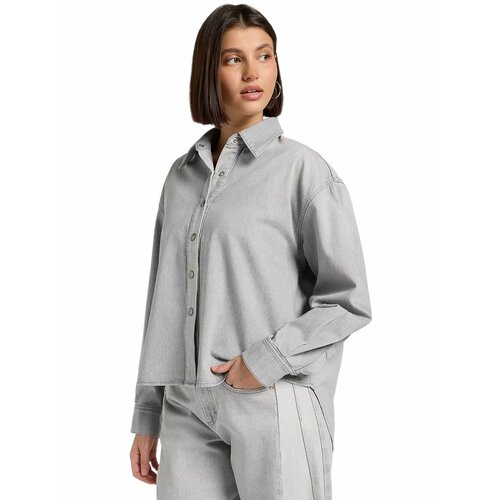 фото Рубашка lee women two tone shirt, размер l, серый