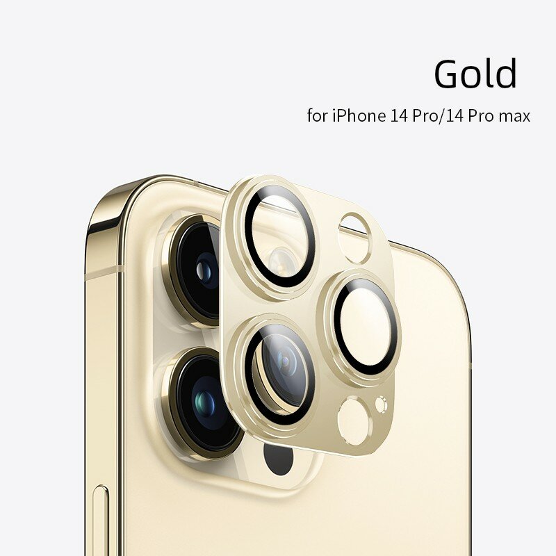 Фильм для объектива камеры iPhone 16 Pro Max с стеклом Корнина, 4K Ultra HD, цвет золотой - устойчивость к царапинам