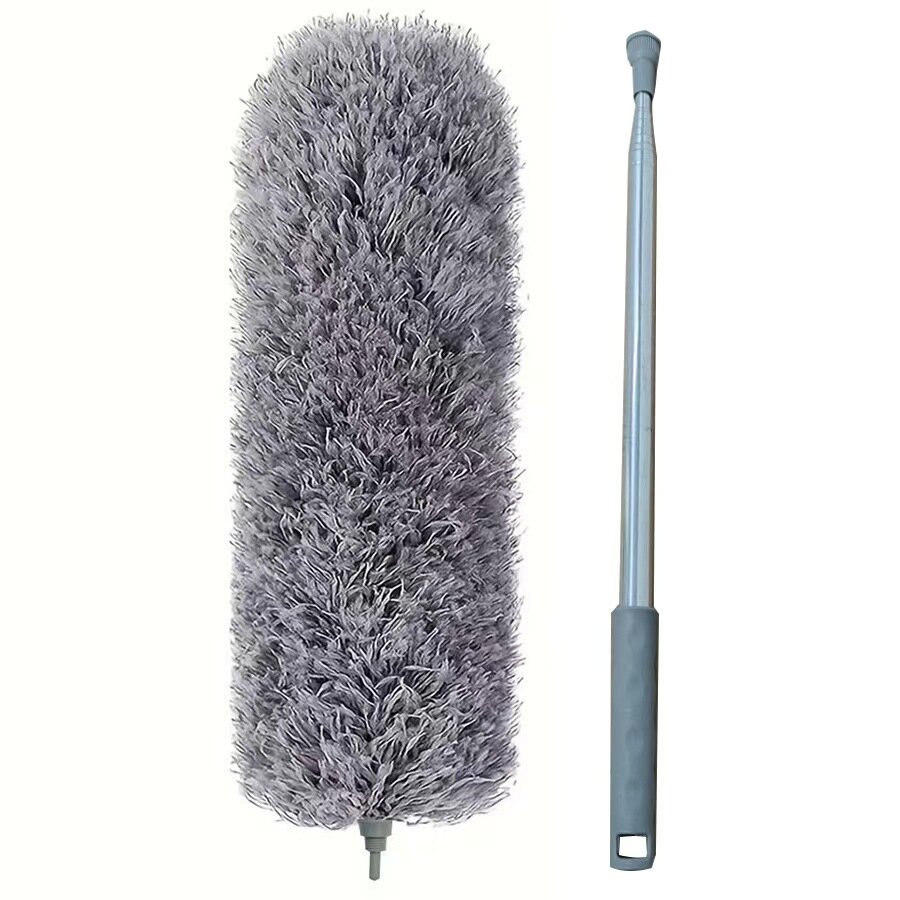 Метелка для сбора пыли, 75/130 см, телескопическая, микрофибра/сталь, Clean