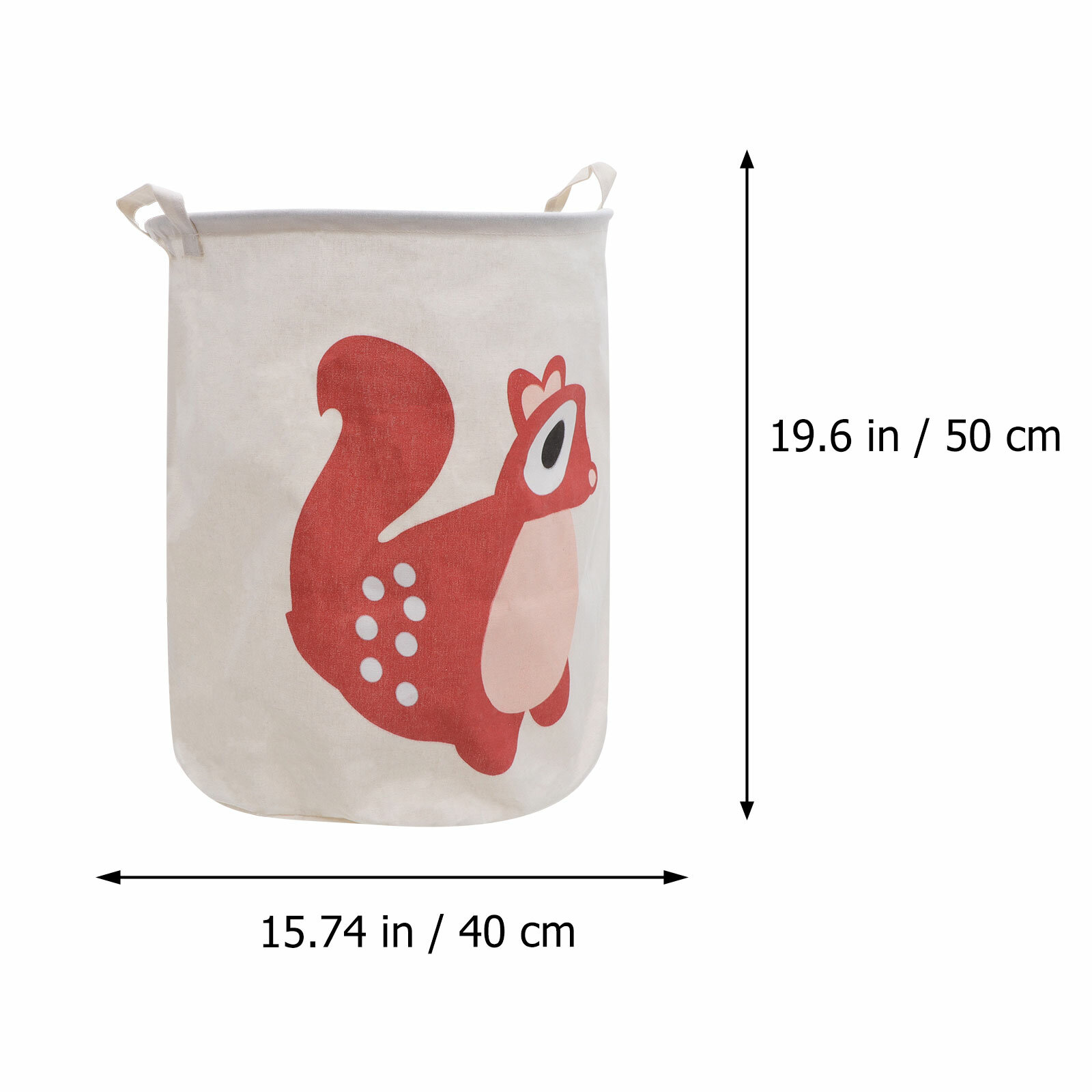 Стильная корзина для белья с декором в виде белки, объем 50x40 см