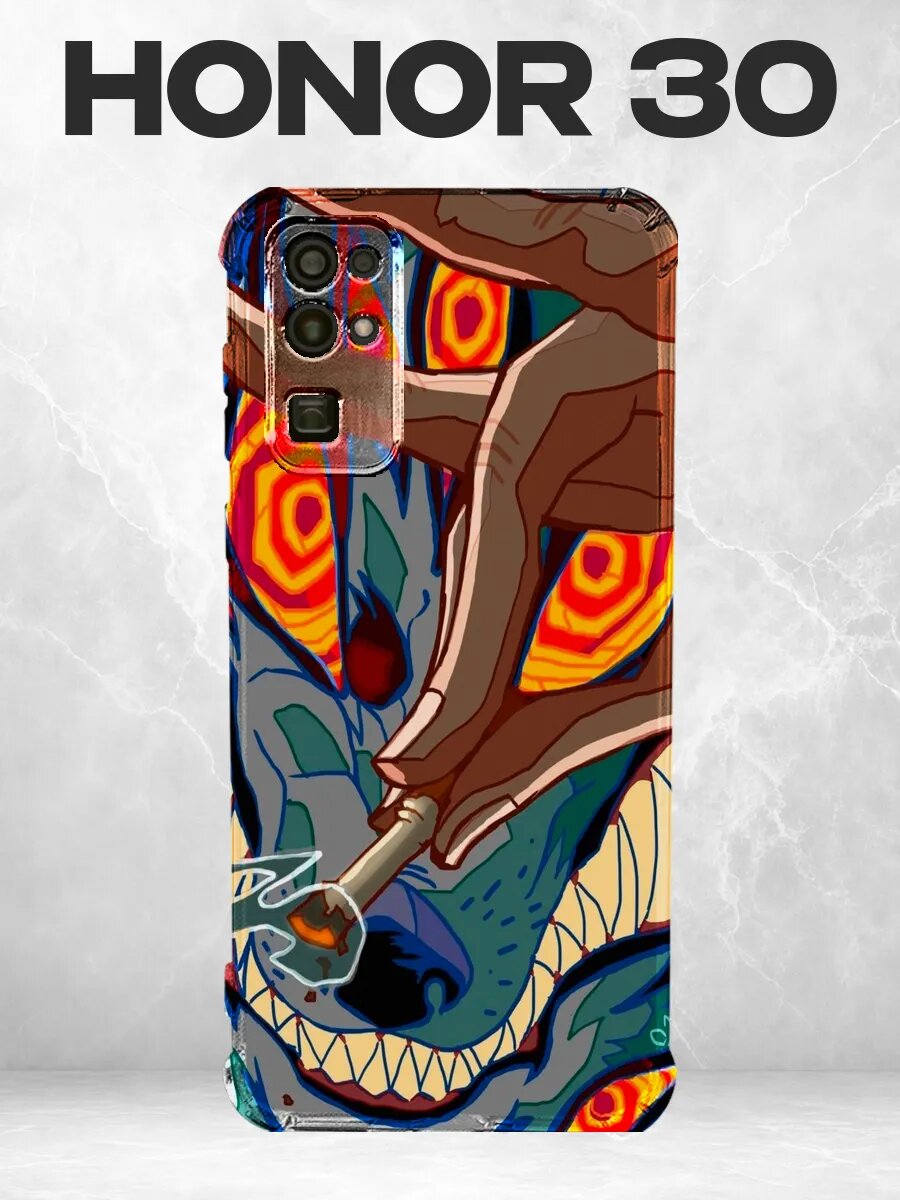 Чехол на Honor 30 человиек бензопила Аки