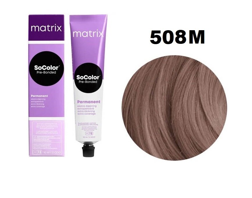 Matrix краска Socolor Pre-Bonded 508M светлый блондин мокка 100% покрытие седины 90 мл Матрикс