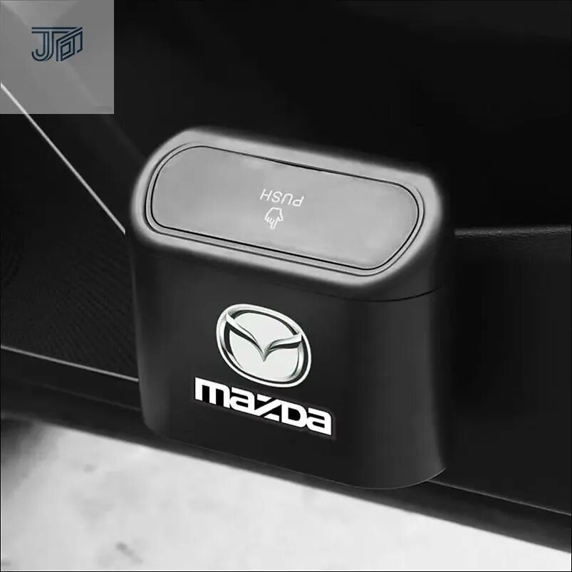 Автомобильный мусорный бак для Mazda, черный, пластик, крепление на дверь