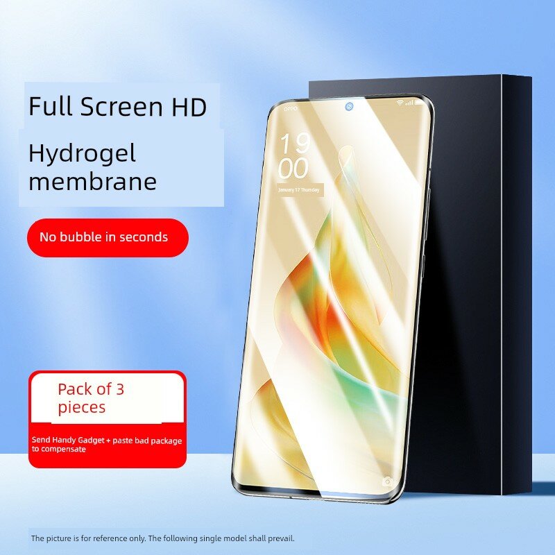 OPPO Reno9 Квантовая водяная гелевая пленка с прозрачной защитой экрана, 3 листа, высокое качество и защита от царапин