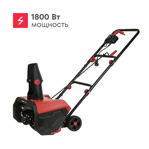 фото Снегоуборщик электрический boxbot es 180, 1800 вт, ковш 42х20 см, резиновый шнек, опорные колеса