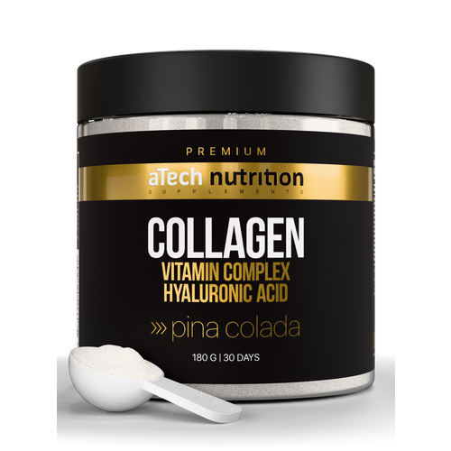 Коллаген aTech Nutrition Premium с витаминами группы В, гиалуроновой кислотой и витамином С 180 г вкус Пина Колада