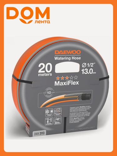 Изображение товара Шланг садовый DAEWOO DWH 3113, поливочный, ПВХ, текстильное армирование