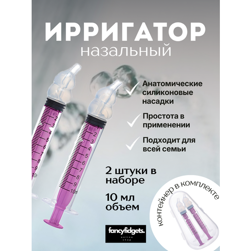 фото Ирригатор-шприц, ирригатор для промывания носа, шприц для промывания носа, комплект 2шт, 10мл