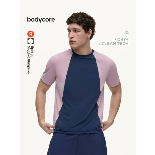 фото Футболка спортивная bodycore из быстросохнущей ткани с антибактериальной пропиткой, размер l, темно-розовый