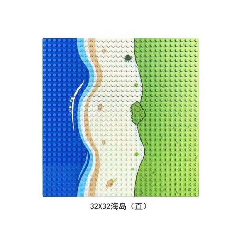 Small Building Blocks Island Road Tile Straight Accessory for Kids DIY Educational Building Toy City Map Creation