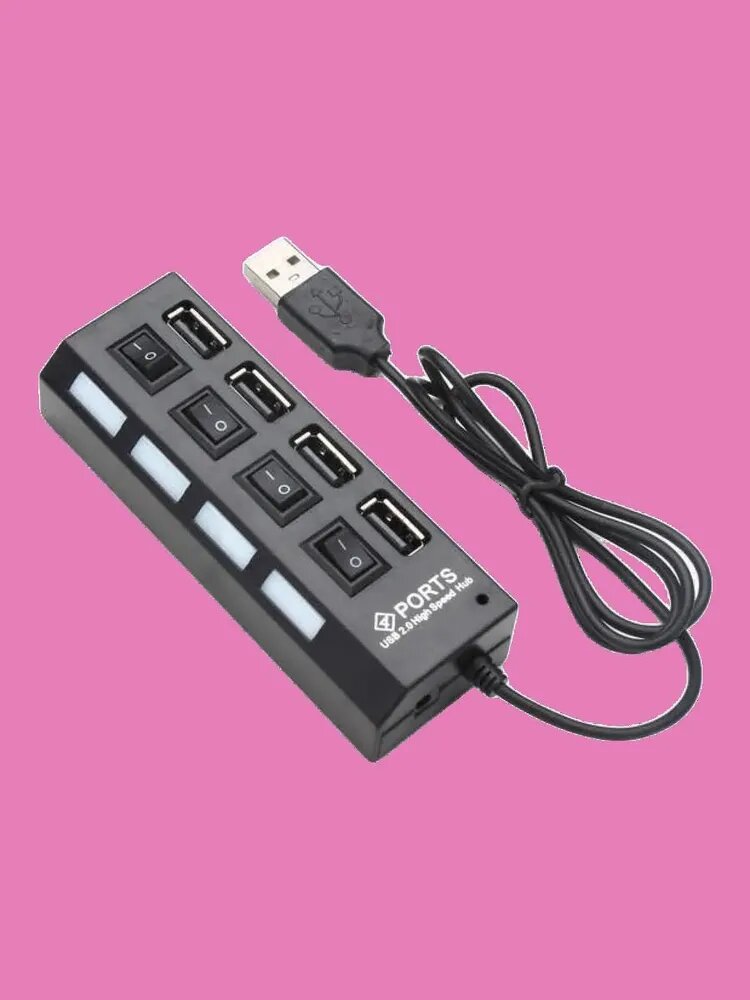 USB-ХАБ / Разветвитель / USB-hub 4 порта с выключателями