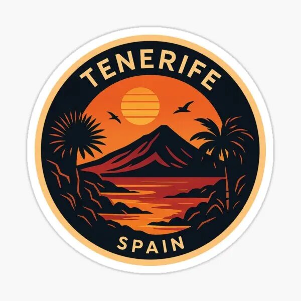 Наклейка Tenerife, Испания, Оранжевый