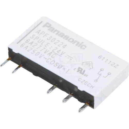 фото Реле panasonic apf30224 реле: электромагнитное spdt uобмотки: 24вdc 6a/250вac pcb 1шт