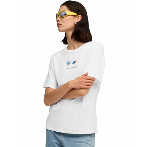 фото Футболка спортивная puma bmw mms wmn ess+ logo tee ii, размер xl, белый