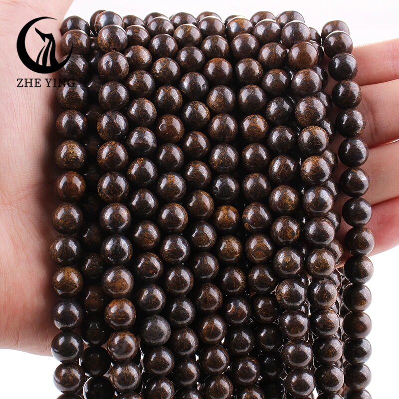 Бусины Zhe Ying золотистый песчаник 6 8 10 мм Черный, 8-8.5mm(43-45pcs), 42. Bronzite