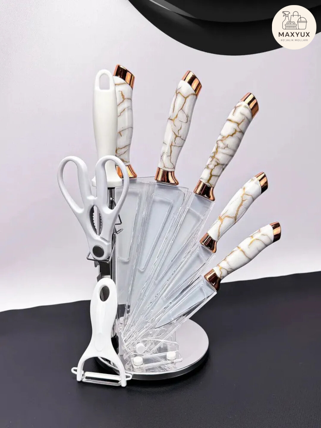 Набор кухонных ножей Cocha, 9 предметов в одном комплекте. Удобные и необходимые принадлежности. — фото 1