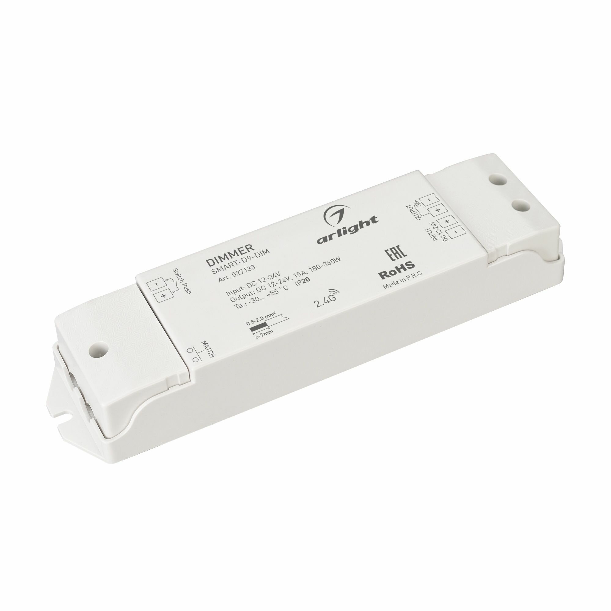 Диммер SMART-D9-DIM (12-24V, 1x15A, 2.4G) — фото 1