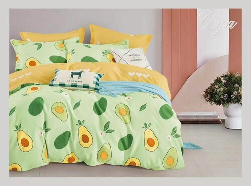 Изображение товара Комплект постельного белья 1.5 спальный - Салатовый Желтый Авокадо