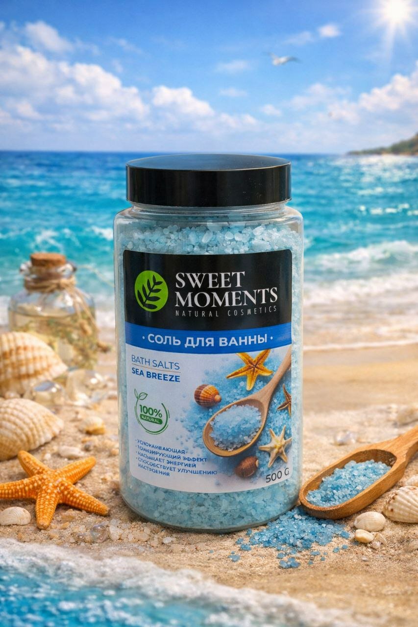 Соль для ванны SWEET MOMENTS – Sea Breeze натуральный уход и ощущение моря у вас дома