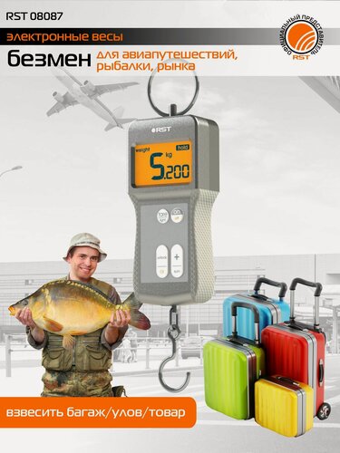Изображение товара Безмен RST 08087, цифровой, максимальная нагрузка 30кг, влагозащищенный, серебристый