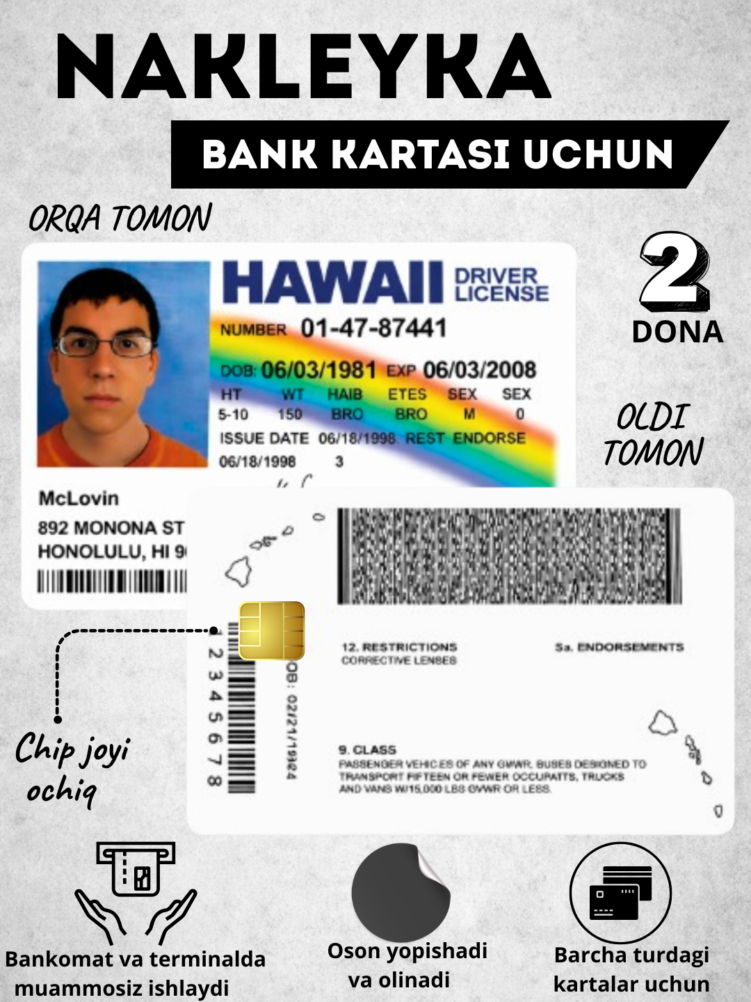 Декор карт, наклейка на банковскую карту, стикер на пластик карту банка